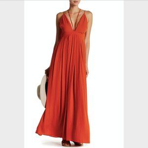 Lucy Orange Celine Maxi Dress